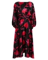 Saloni Kim B Boat-neck Belted Floral Long Dress In Multi