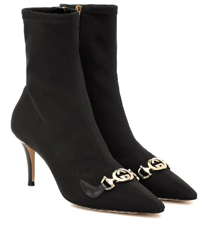 Gucci Zumi Jersey Ankle Boots In Black