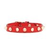 Christian Louboutin Loublink Studded Leather Bracelet In Red