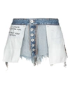 Ben Taverniti Unravel Project Woman Denim Shorts Blue Size 27 Cotton In Blue