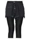 Ben Taverniti Unravel Project Reverse Shorts Laye Stretch Leggings - Black In Black