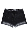 Ben Taverniti Unravel Project Woman Denim Shorts Black Size 28 Cotton, Elastomultiester, Elastane, V In Black