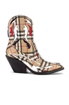 Burberry Topstitch Appliqué Vintage Check Cowboy Boots In Check