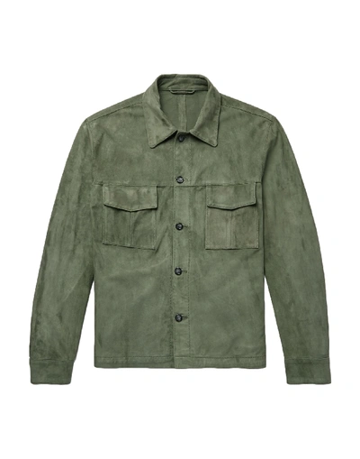 Valstar Leather Jacket In Military Green