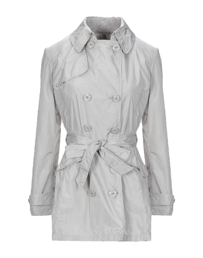 Add Belted Coats In Light Grey