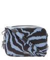 Ganni Zebra Leather Cross-body Camera Bag In Forever Blue