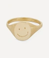 Seb Brown 9ct Gold Smiley Signet Ring In Gold