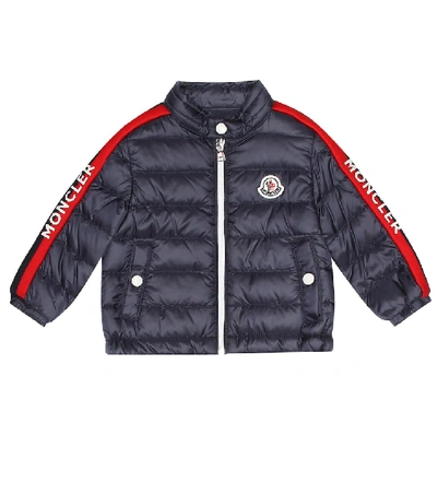 Moncler Baby Aceton绗缝羽绒夹克 In Blue