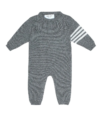 Thom Browne Baby羊绒连身衣 In Grey