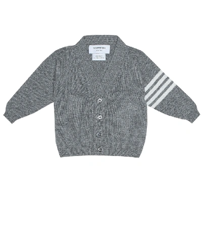 Thom Browne Baby Cashmere Cardigan In Grey