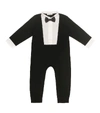 Dolce & Gabbana Smocked Cotton Interlock Romper In Black