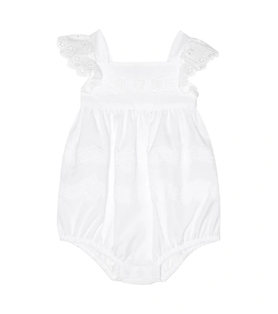 Dolce & Gabbana Baby Cotton Playsuit In White