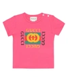 GUCCI BABY PRINTED COTTON T-SHIRT,P00372340