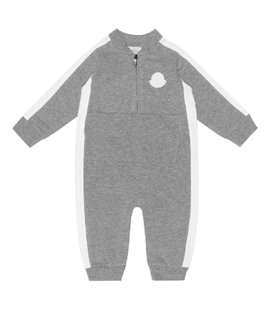 Moncler Baby Boy's Two-tone Kangaroo Pouch Coverall In Grey