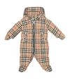 BURBERRY BABY CHECKED DOWN ONESIE,P00393195