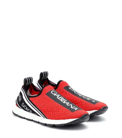 Dolce & Gabbana Sorrento Logo Slip-on Sneakers In Red