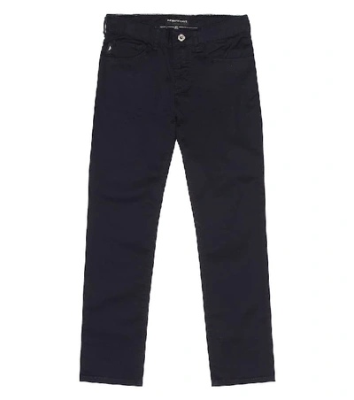 Emporio Armani Kids' Stretch Cotton Jeans In Blue