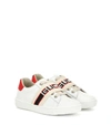 Gucci Kids' Logo Tape Lace Up Sneakers In White