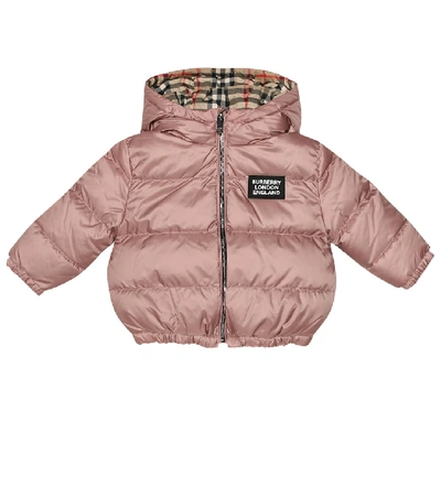 Burberry Baby Rayan Reversible Puffer Jacket In Pink
