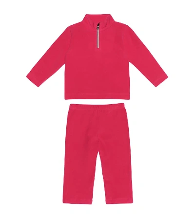 Moncler Babies' Front Zip Tracksuit In Red