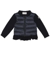 MONCLER BABY绗缝羽绒和针织夹克,P00409956