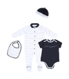 EMPORIO ARMANI BABY连体衣、连身短裤、围兜和帽子套装,P00413064