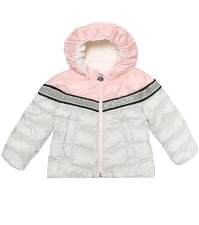 Moncler Babies' White And Light Pink Lightweight Jacket In Rosa