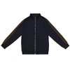 Fendi Boy's Track Jacket W/ Ff Taping In Blue