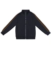 Fendi Boy's Track Jacket W/ Ff Taping In Blue