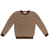 GUCCI GG WOOL AND COTTON SWEATER,P00397617
