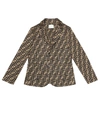 FENDI LOGO COTTON BLEND BLAZER,P00407631