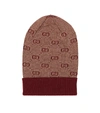 GUCCI GG WOOL AND COTTON BEANIE,P00397579