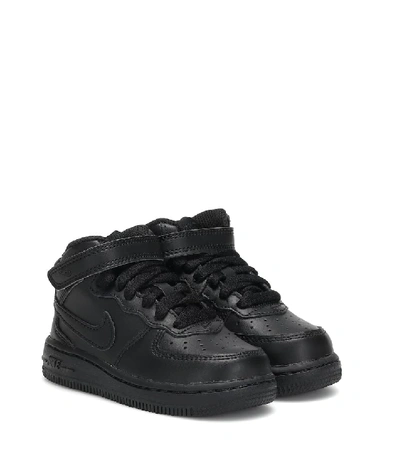 Nike Air Force 1 Leather Sneakers In Black