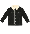 GUCCI FAUX SHEARLING-LINED DENIM JACKET,P00397611