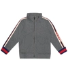 GUCCI LOGO-TAPED COTTON TRACK JACKET,P00398336