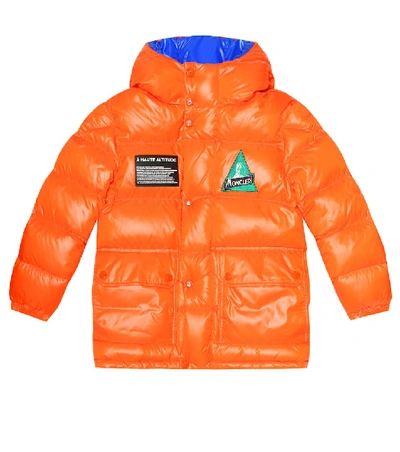 Moncler Kids' Ubaye羽绒夹克 In Orange