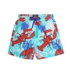 Vilebrequin Little Boy's & Boy's Lobster Print Swim Trunks In Blue