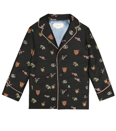 Gucci Kids' Children's Symbols Jacquard Jacket In Black