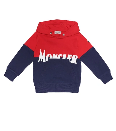 Moncler Kids' Colour Block Cotton Sweatshirt Hoodie In Red