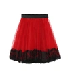 Dolce & Gabbana Kids' Point D'esprit And Lace Midi Skirt In Red