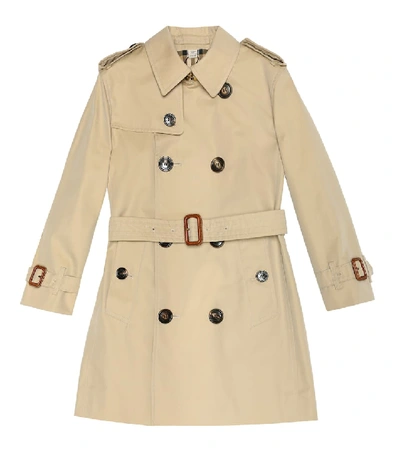 Burberry Kids' Cotton Trench Coat In Beige