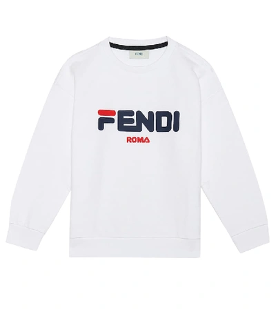 Fendi Kids'  Mania Cotton Sweatshirt In White