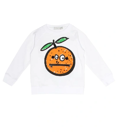Stella Mccartney Kids' Orange Funny Sweatshirt In White