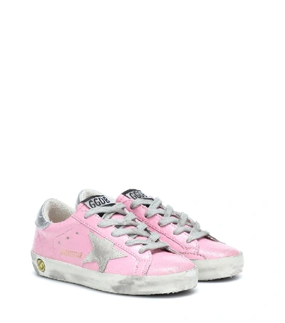 Golden Goose Kids' Embellished Star Distressed Trainers In Pink