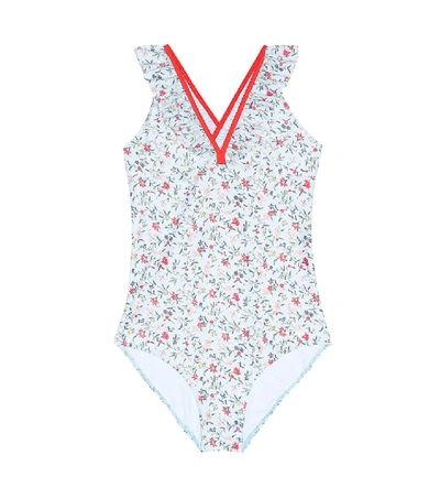 Chloé Kids' Floral Print One Piece Swimsuit In Pink