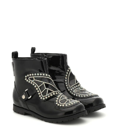 Sophia Webster Mini Kids' Karina Leather Ankle Boots In Black