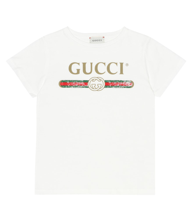 Gucci Cotton Jersey T-shirt In White,green