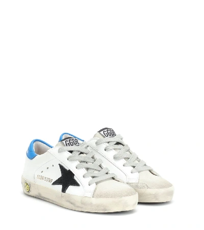 Golden Goose Kids' Star Print Lace Up Sneakers In White