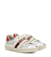 GUCCI ACE METALLIC LEATHER SNEAKERS,P00398876
