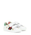 GUCCI ACE EMBROIDERED LEATHER SNEAKERS,P00398875